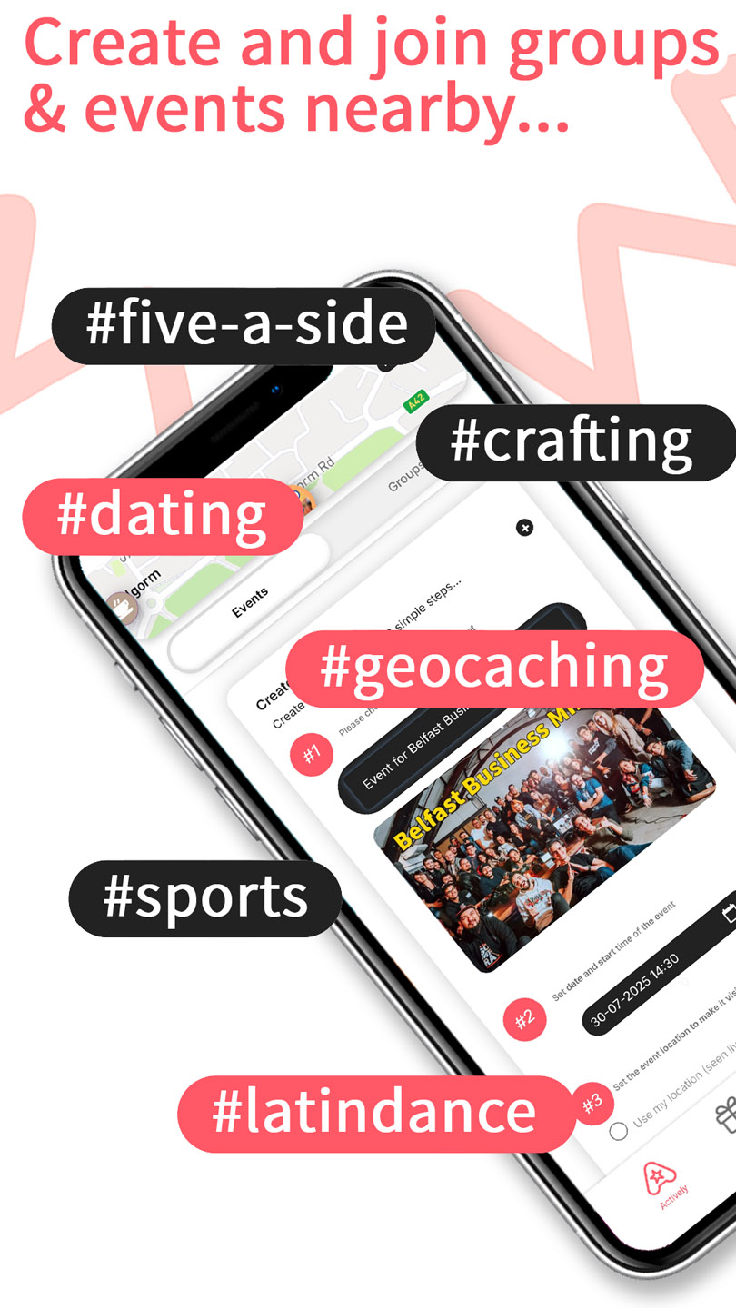 Join existing groups nearby - or create your own