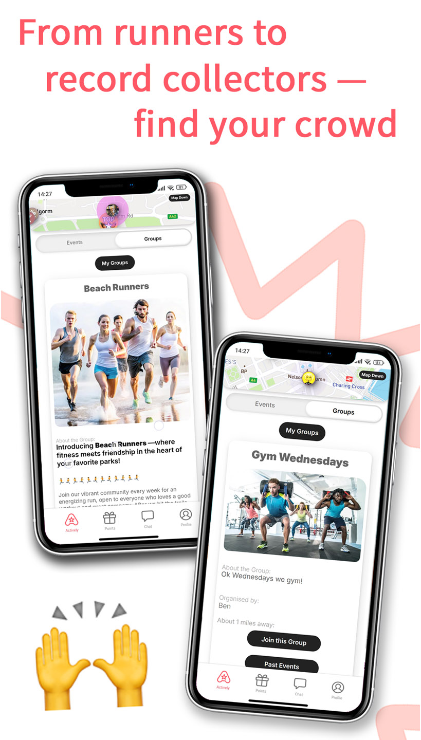 Whats up nearby? Events are shown on the timeline and tagged to locations on the map