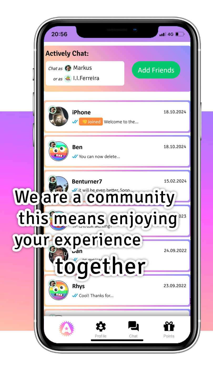 We are a comminuty this means enjoying your experience together